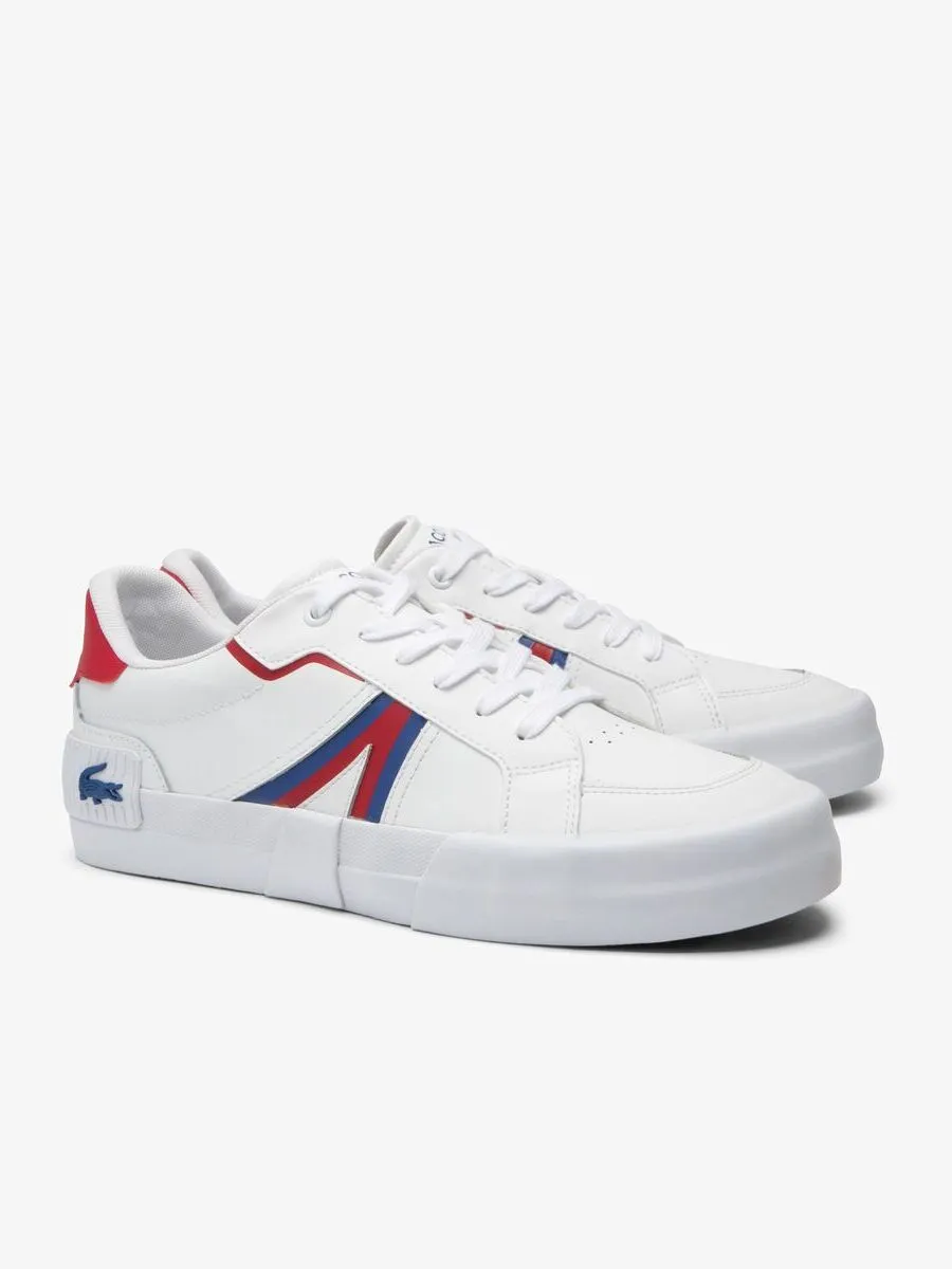 LACOSTE White Men’s L004 Contrasted Leather Trainers