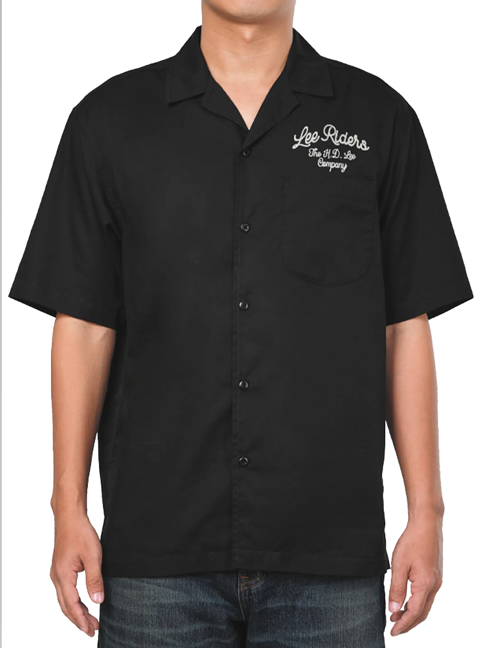 LEE Men s Shirt Short Sleeve Lee Riders Collection Comfort Fit Black