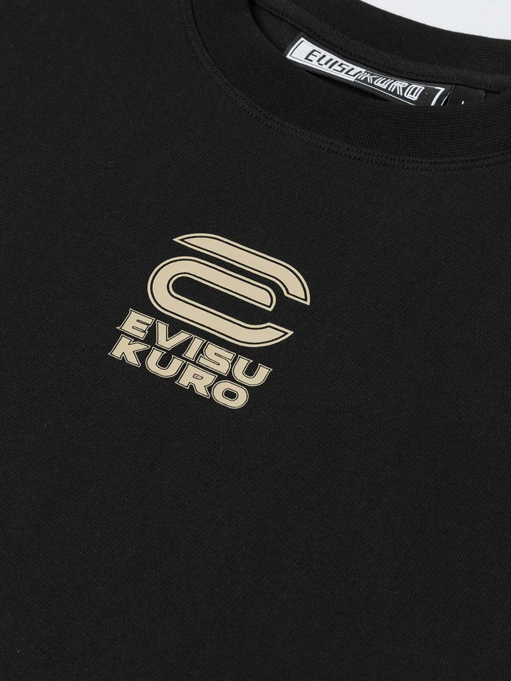 EVISU Men T-Shirt EVISUKURO and Contrasting Seagull Print Relax Fit