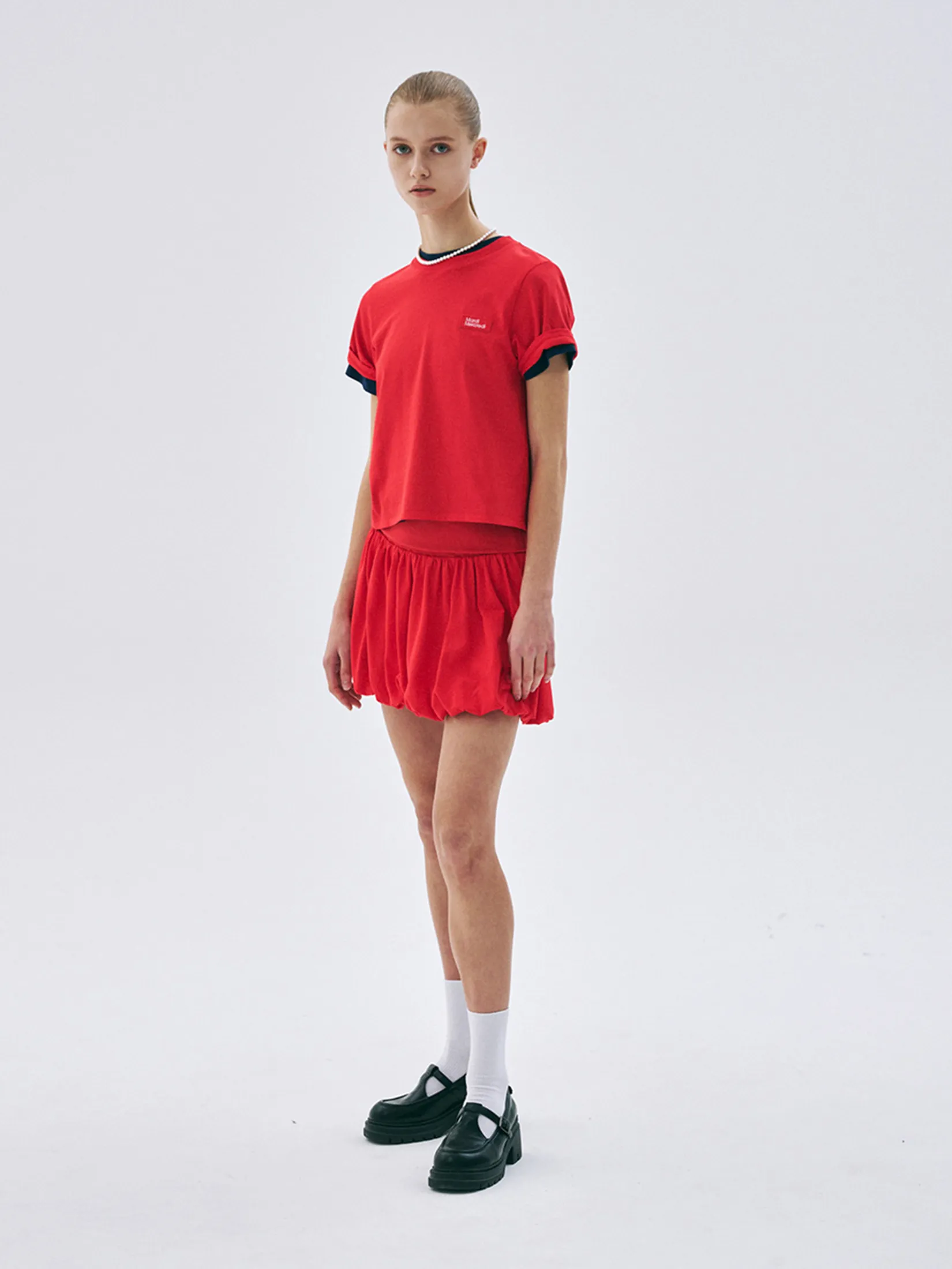 MARDI MERCREDI Volume Mini Skirt Red F