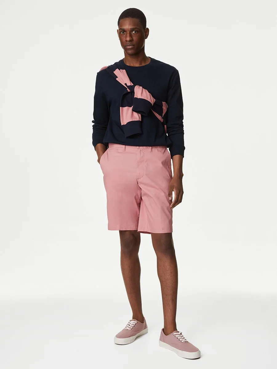 MARKS & SPENCER Men Chino Shorts Super Lightweight Stretch Pale Rose