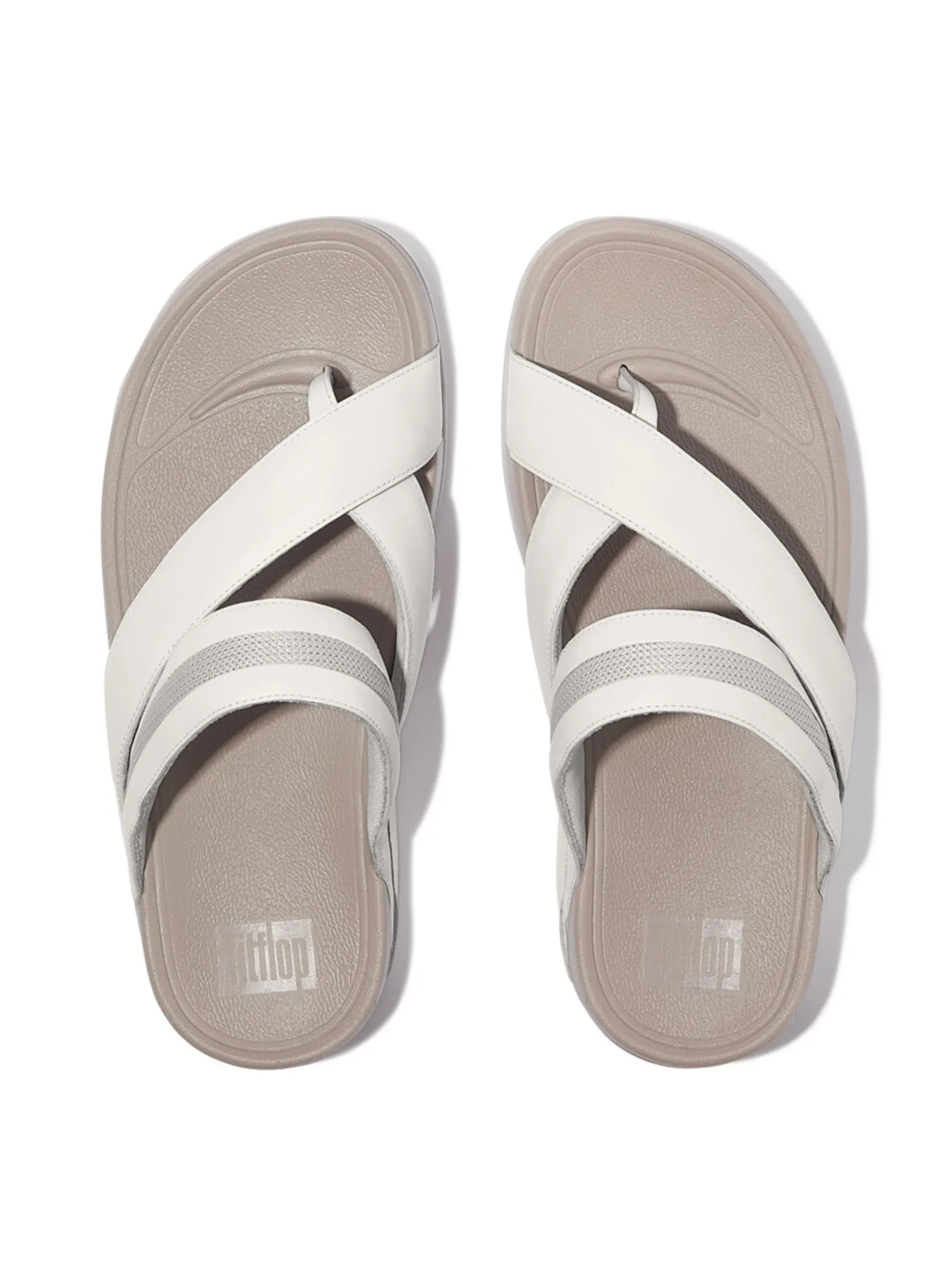 FitFlop™ MEN'S SLING LEATHER/MESH TOE-POST WHITE