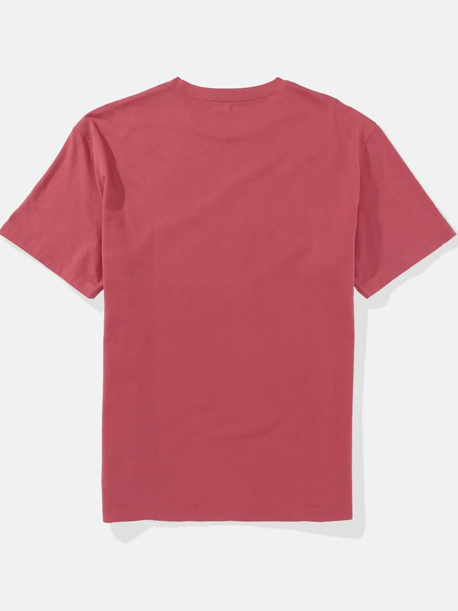 AMERICAN EAGLE MEN G SS SUM 2 OMNI SET IN TEE- PC DYE + SERIOUSLY SOFT WASH 600 RED