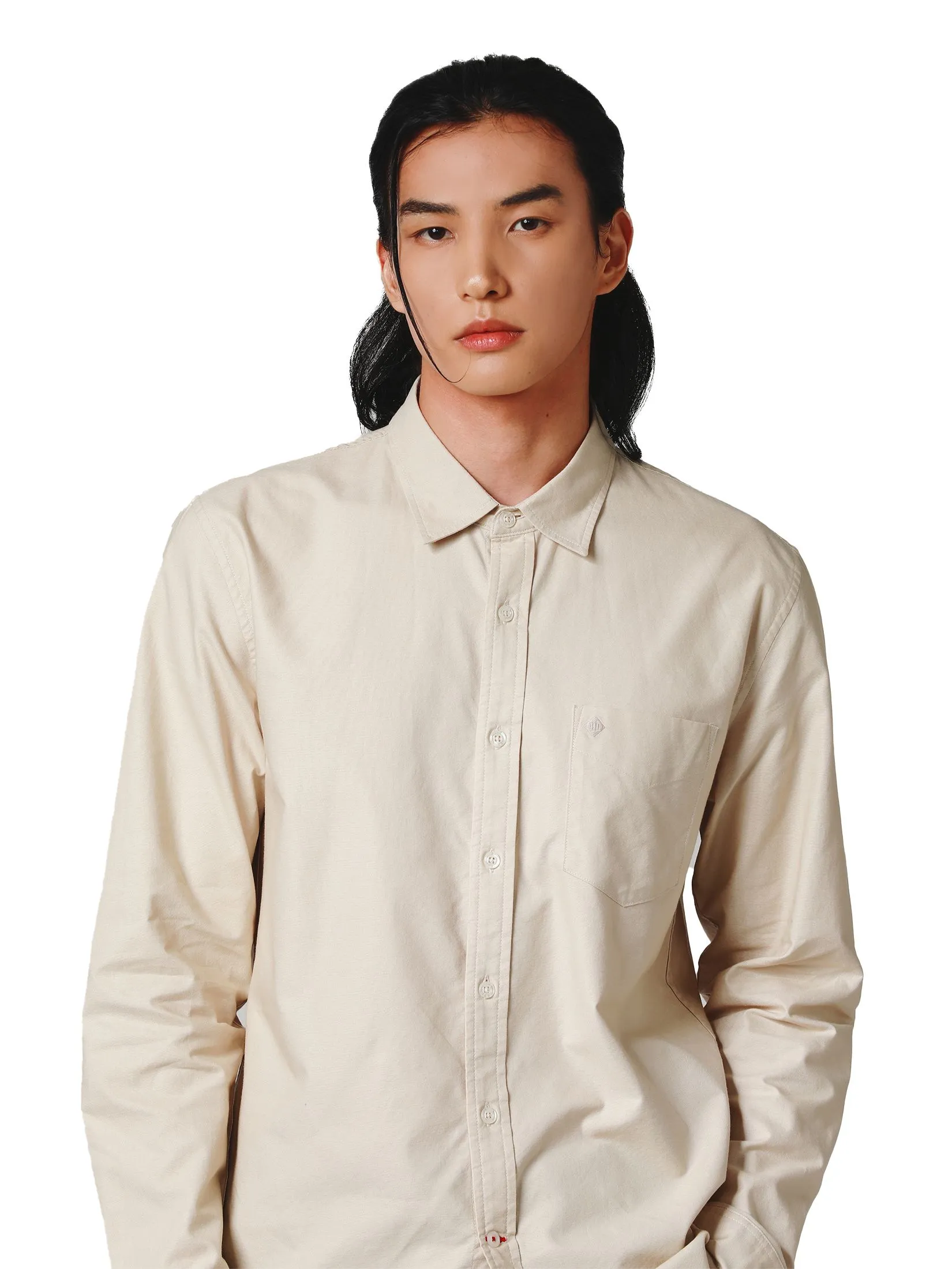 JOHN HENRY Men's Long Sleeves Shirts (Slim Fit) ESSENTIALS Beige