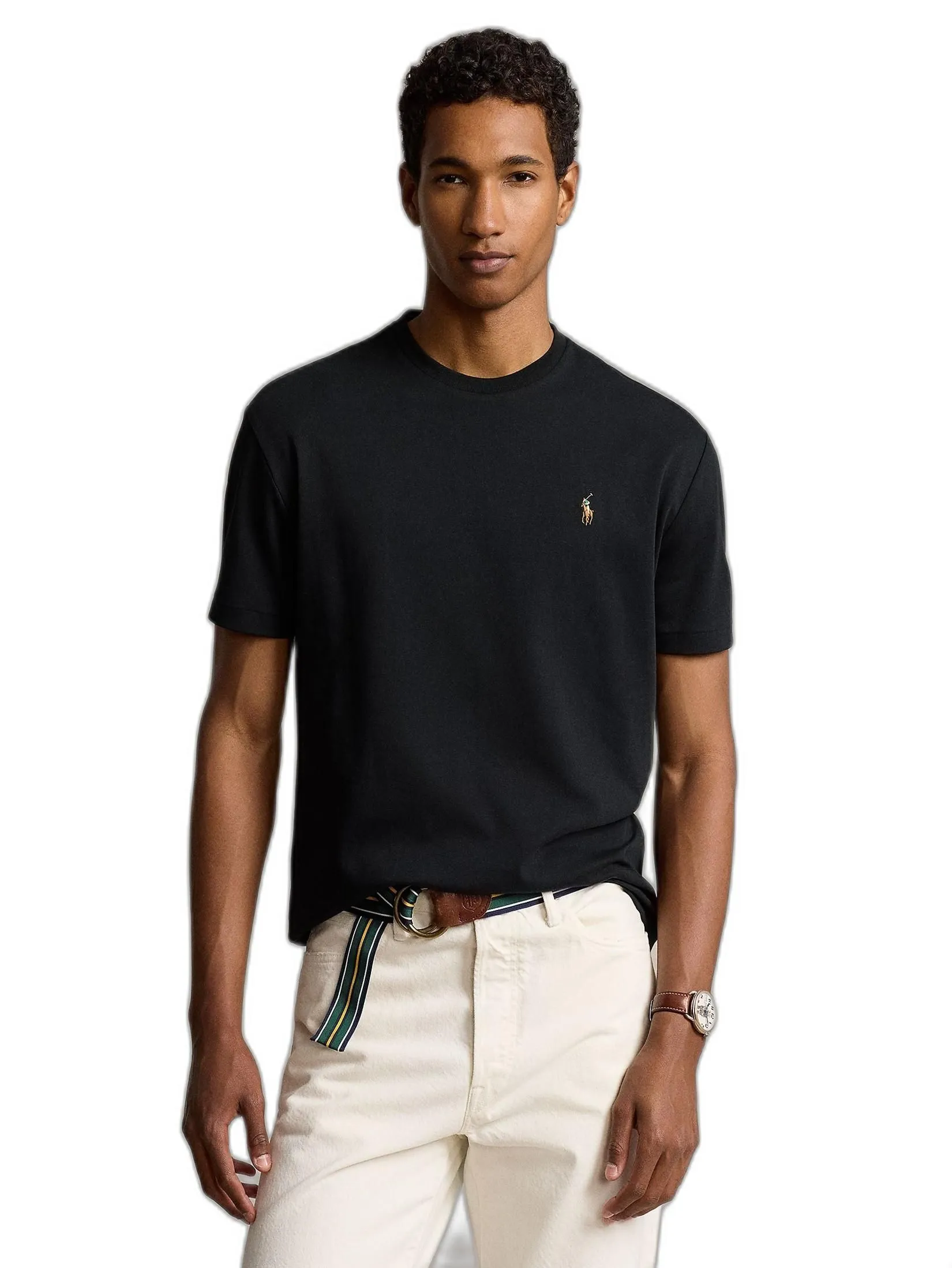 POLO RALPH LAUREN Polo Ralph Lauren TEE-Custom Slim Fit Soft Cotton T-Shirt MNPOTSH1N820099 001 BLACK