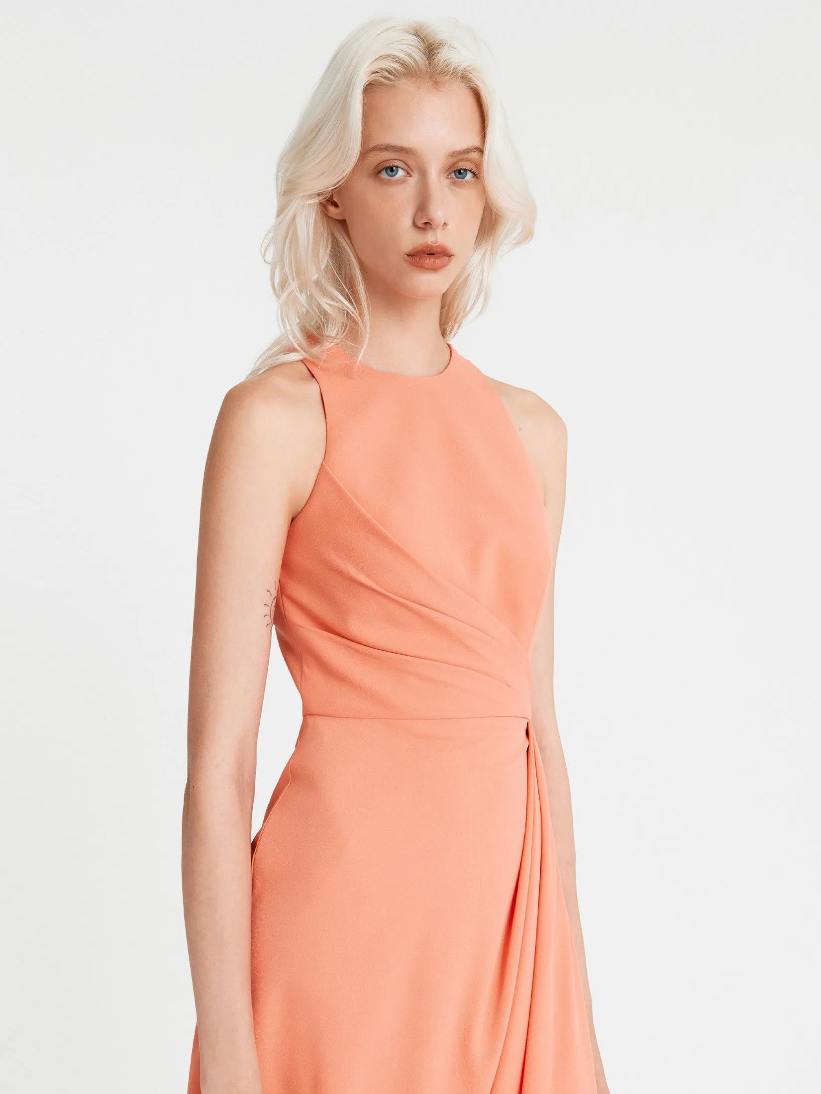 ASV (AW24)Ashly Draped Women Dress Orange