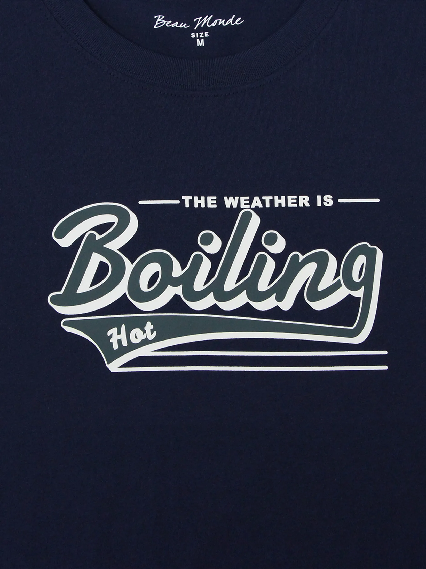 GIORDANO Men s  Online Exclusive Message Jersey Printed T-Shirt Navy Blue