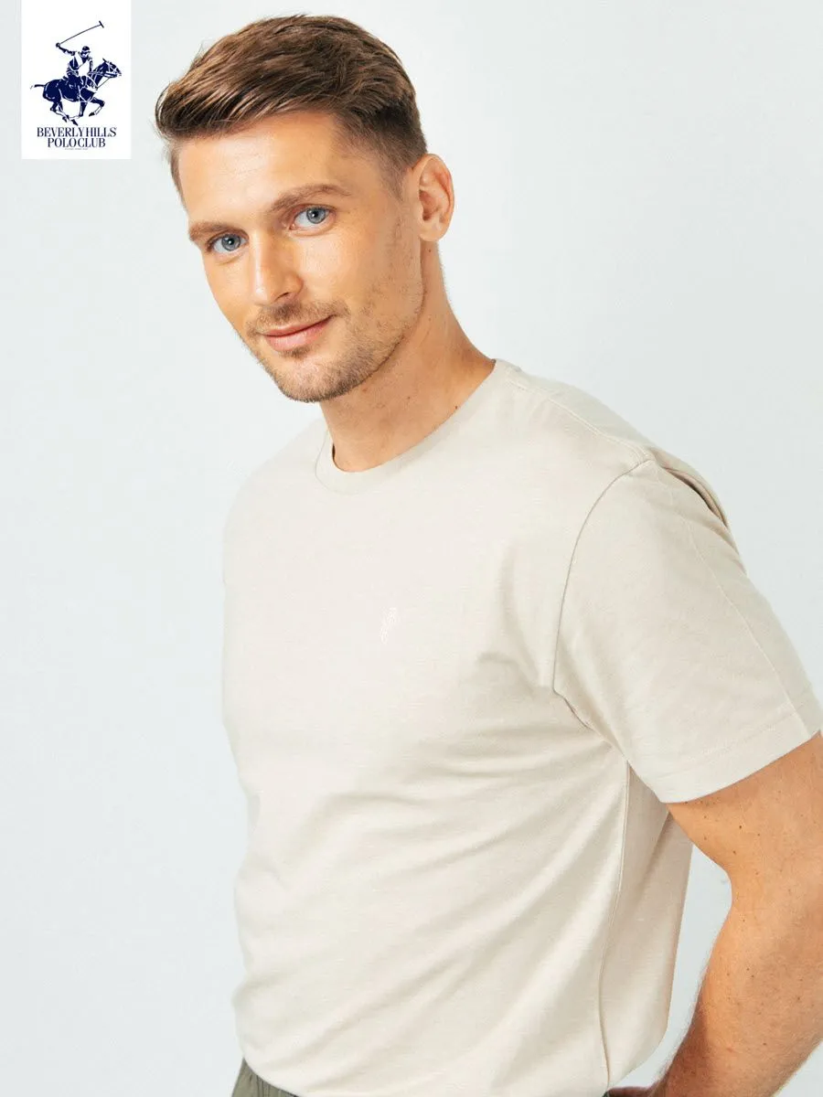 BEVERLY HILLS POLO CLUB Khaki Unisex T-Shirt REGULAR-FIT Model BNSP102