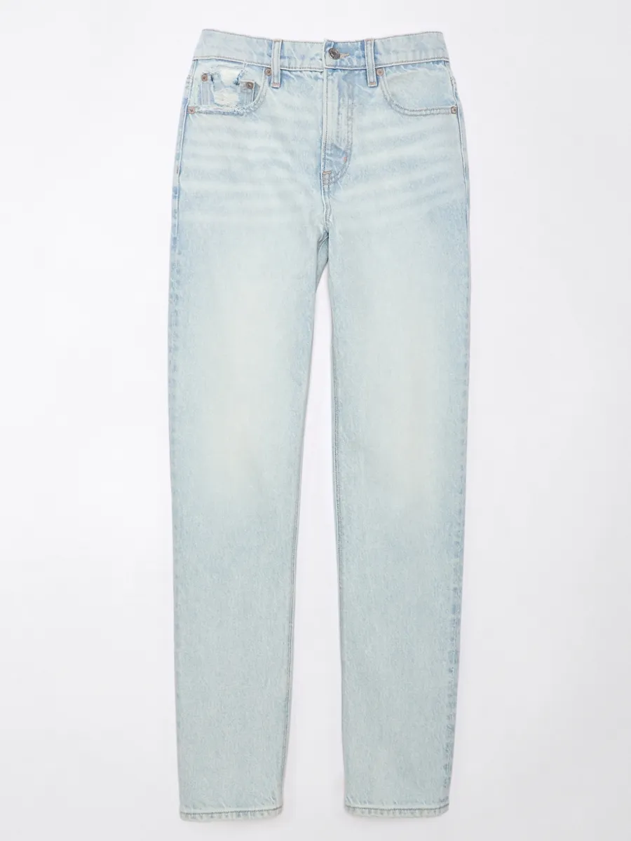 AMERICAN EAGLE WOMEN SUPER HIGH-RISE STRAIGHT JEANS 946 CRUSHED ICE