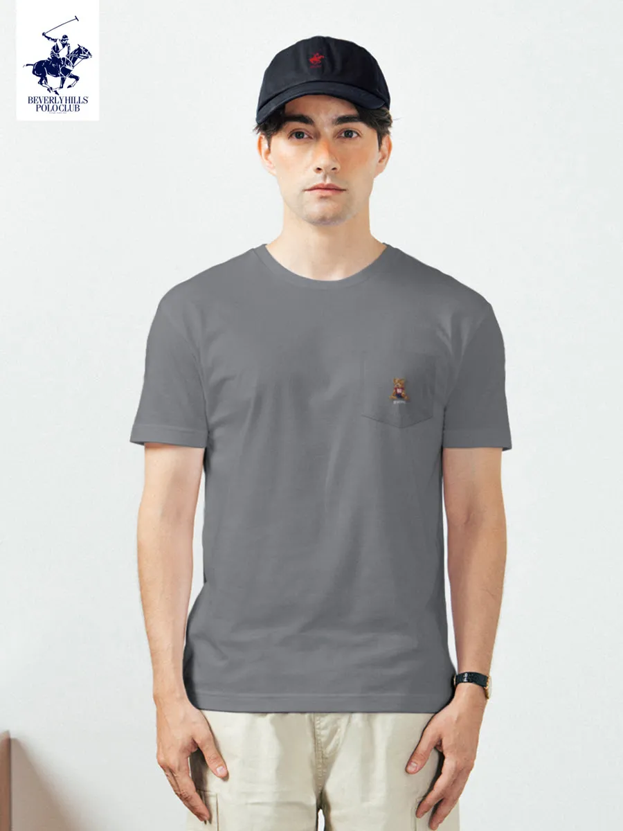 BEVERLY HILLS POLO CLUB Grey Unisex T-Shirt REGULAR-FIT Model BNSR166