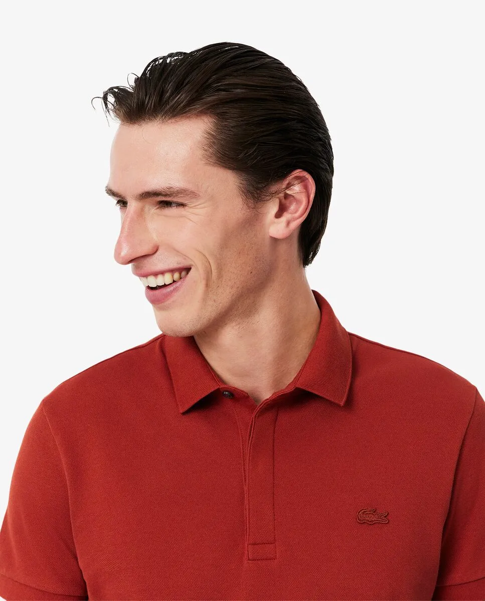 LACOSTE Regular Fit Paris Stretch Piqu  Polo Shirt Brown