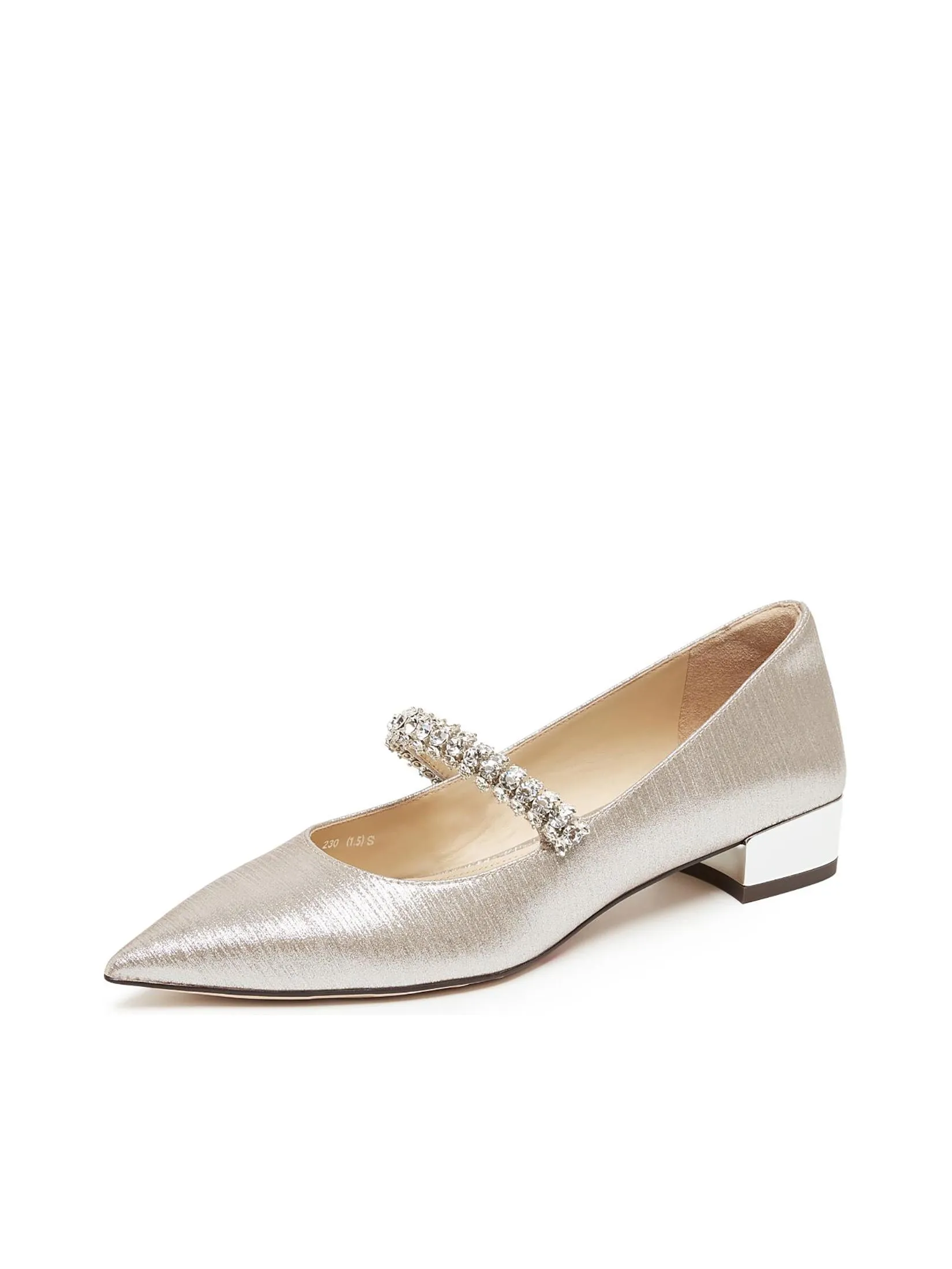 STACCATO Women Mary Jane Flats Pointed Toe Crystal Strap Gold Size - 36 EU