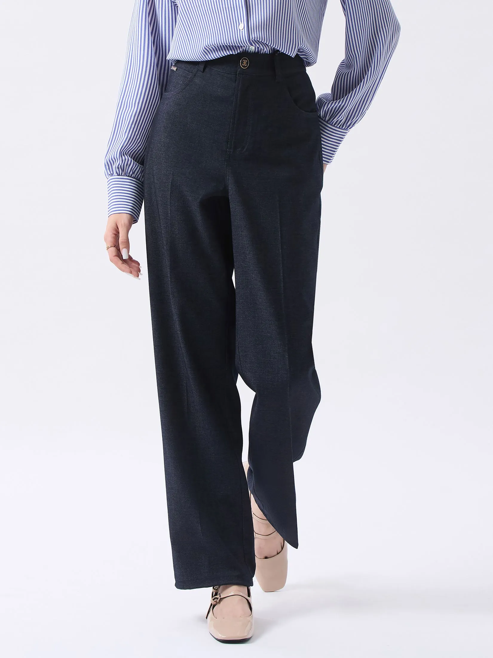 ESPADA Straight Leg Denim Trousers Women MID INDIGO