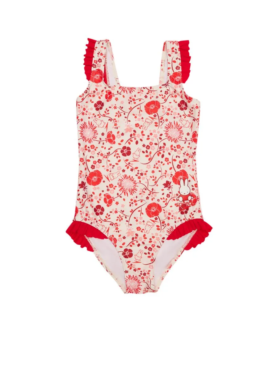 SPEEDO RED SPEEDO Miffy Frill Girls Swimsuit