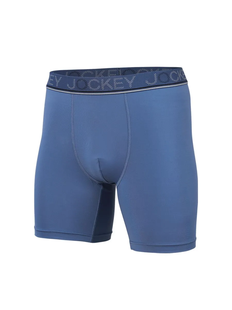 JOCKEY UNDERWEAR Men's COOLING JADE BOXER TRUNK BLUE