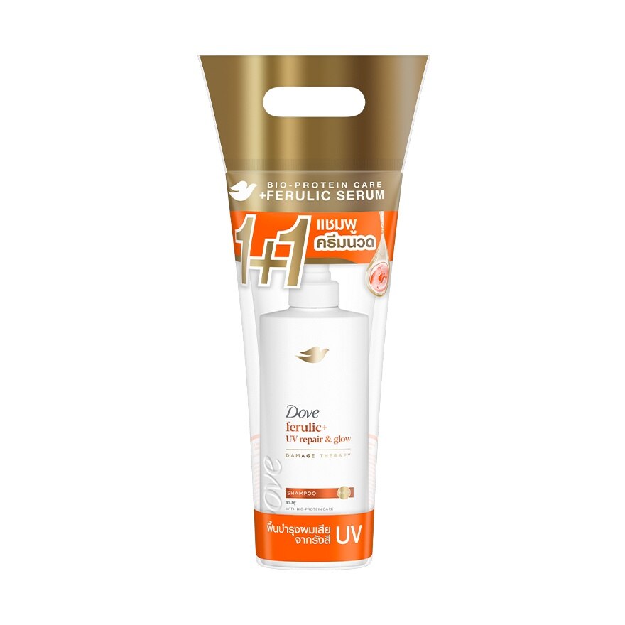Dove Ferulic+UV Repair  Glow Damage Therapy Shampoo 360 Ml.+Conditioner 320 Ml. - Orange