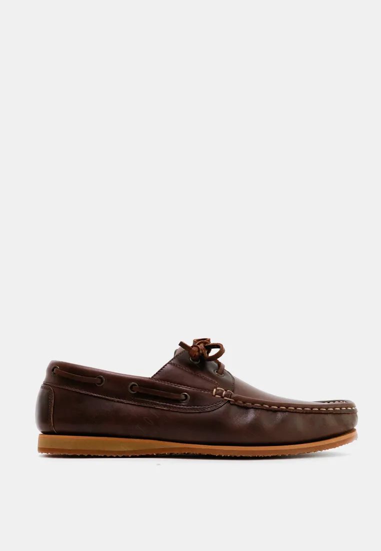 BROWN STONE BROWN STONE The Punter's Boat Shoes Oil  Brandy Brown