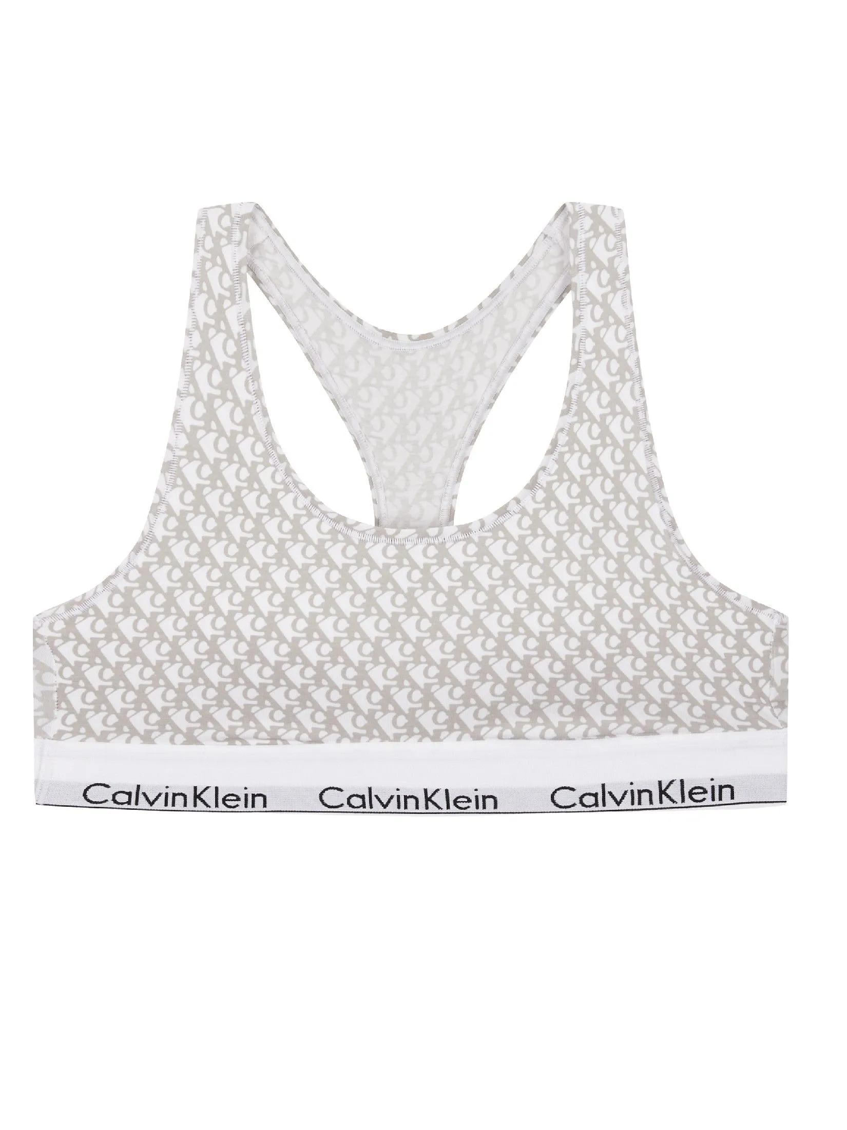 CALVIN KLEIN Women's Modern Cotton Racerback Bralette Light Grey