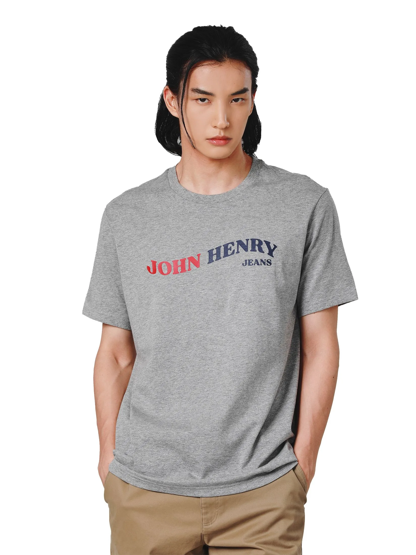 JOHN HENRY Men's T-Shirts (Slim Fit) DENIM Grey