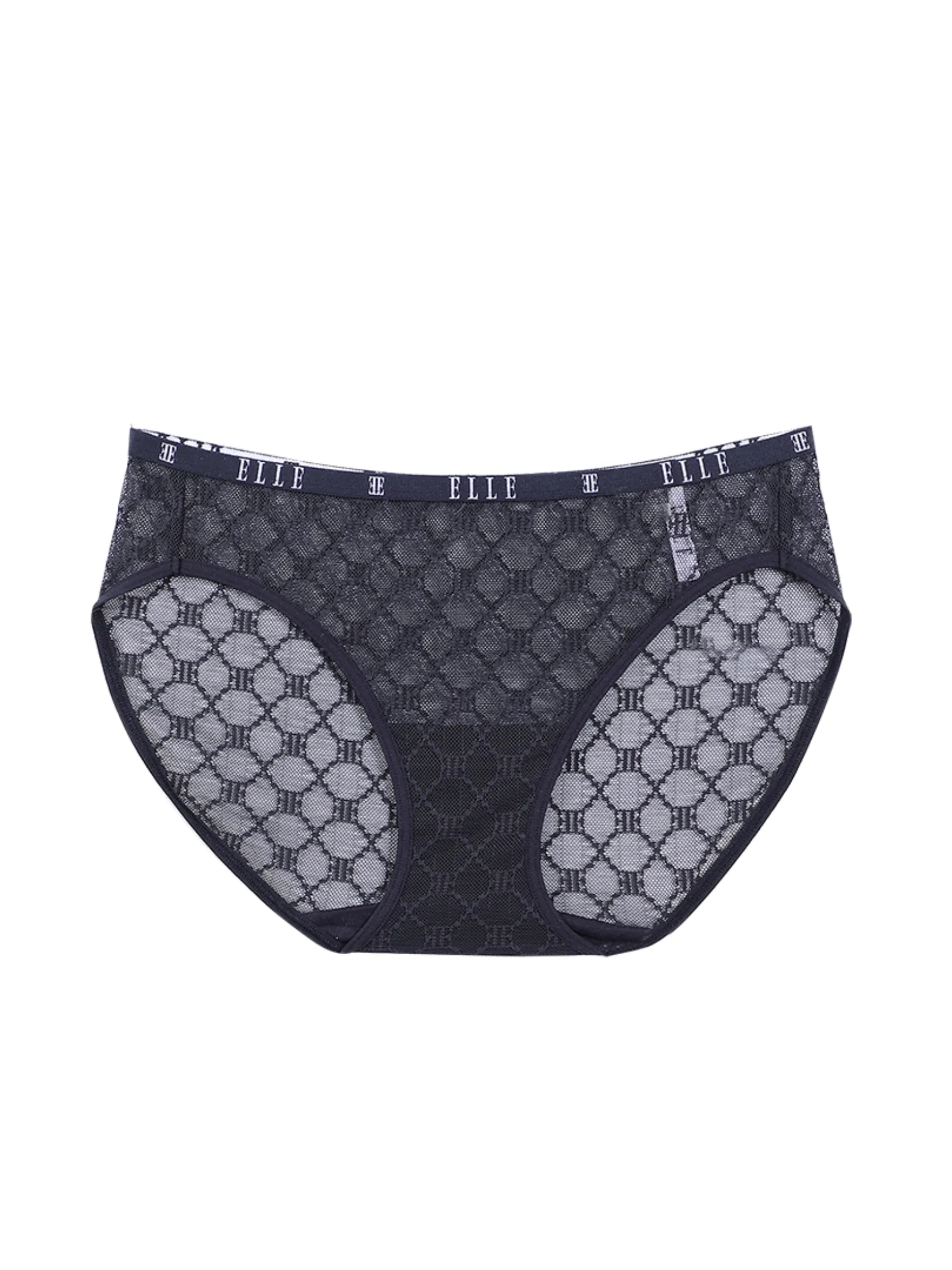 ELLE LINGERIE Women's Bikini Lowrise Panties LU2886 - Black