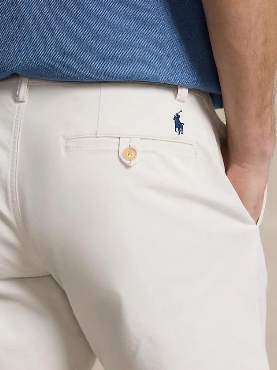 POLO RALPH LAUREN Men Pant-8-Inch Stretch Straight Fit Chino Short-White