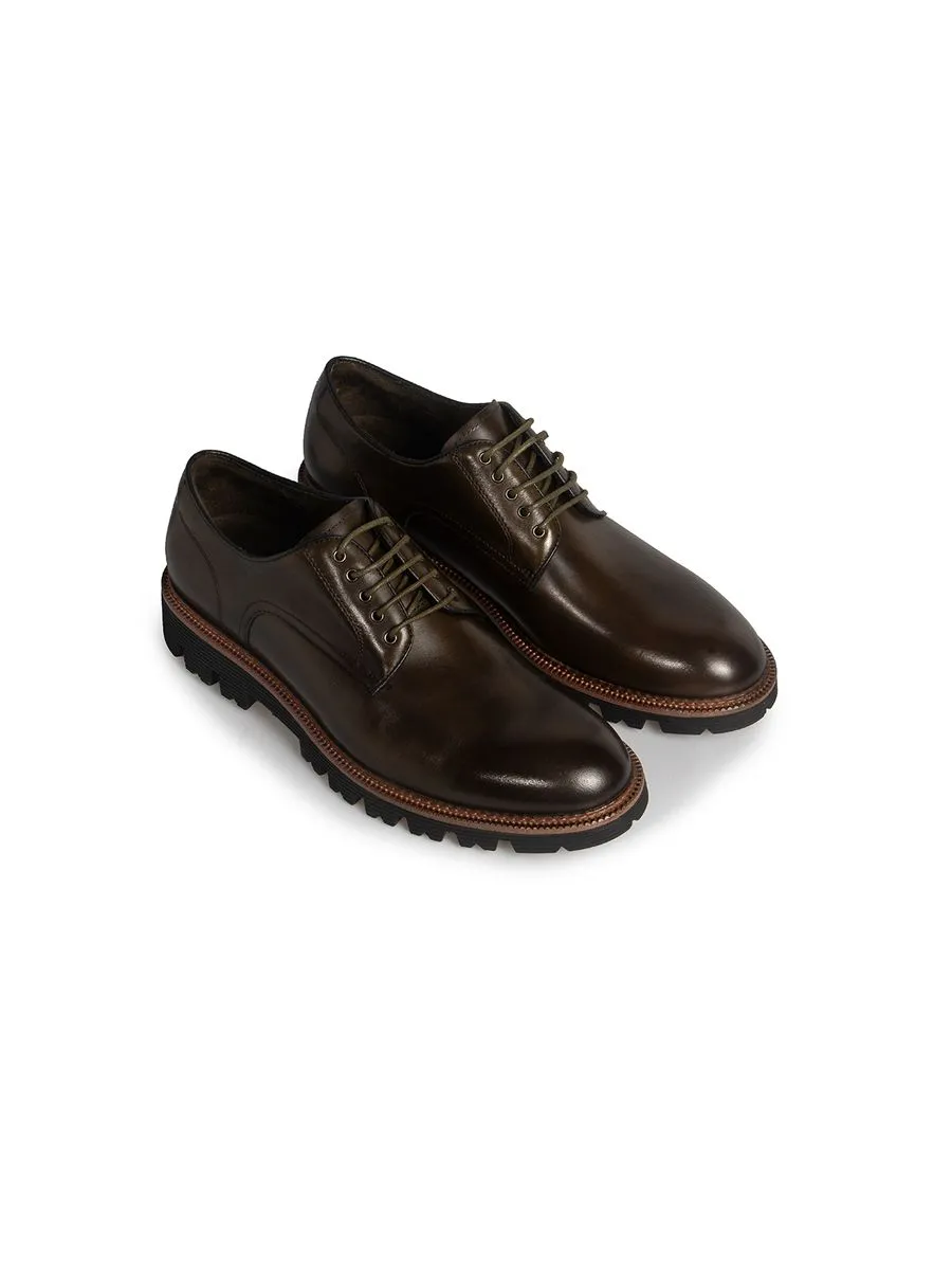 KENNETH COLE MEN DRESS SHOES DANIEL CHUNKY / GREEN