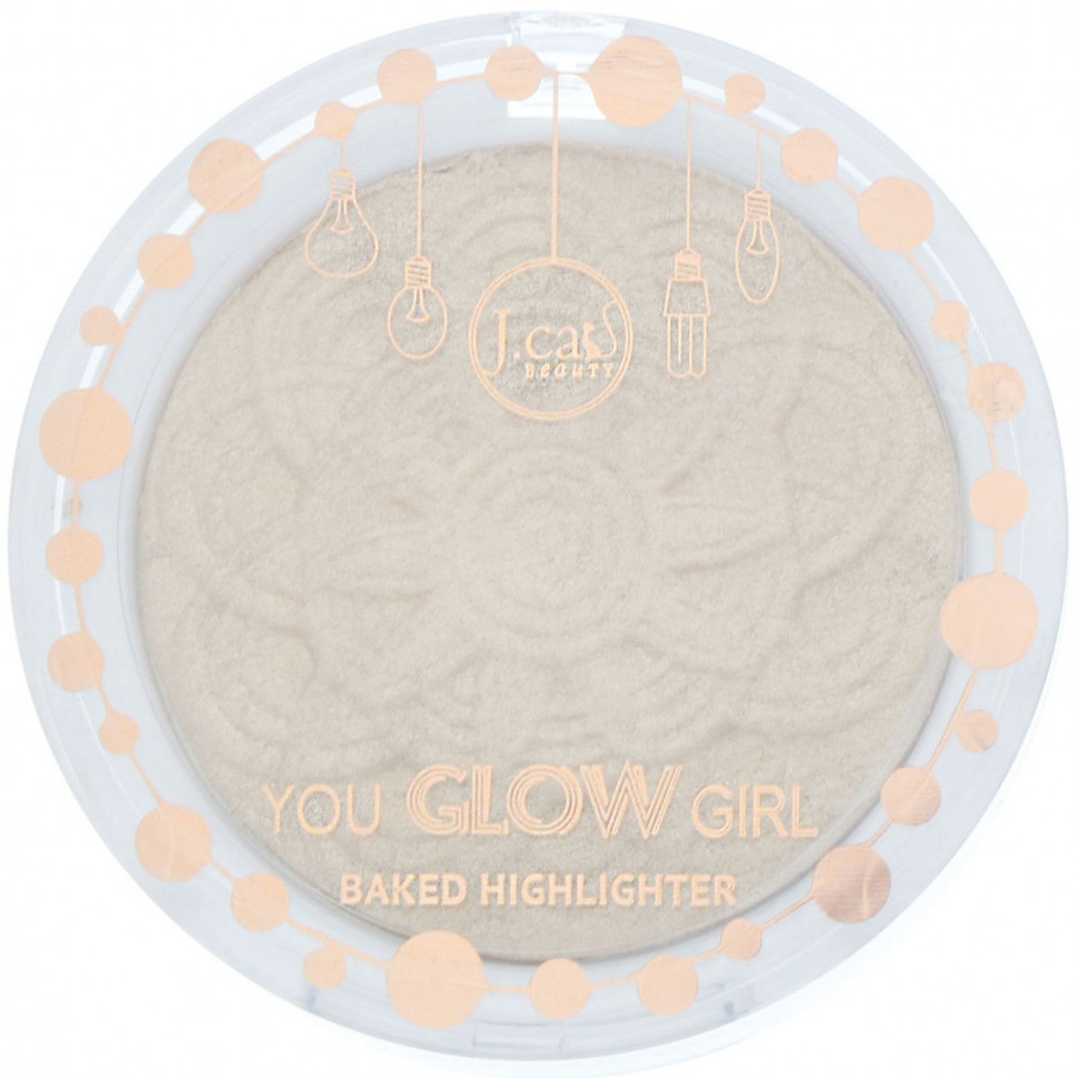 J.Cat Beauty, You Glow Girl, запеченый хайлайтер, оттенок YGG105 «Лунный свет», 8,5 г
