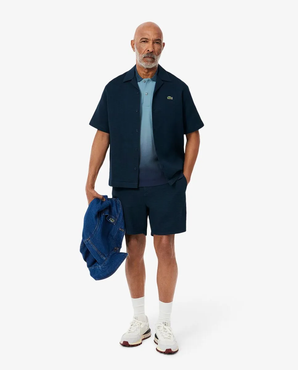 LACOSTE Classic Fit Ombr  Print L.12.12 Polo Shirt Blue