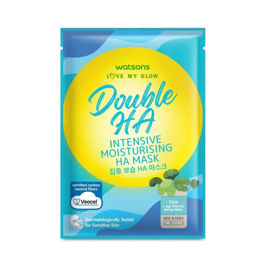 Watsons Love My Glow Double Ha Intensive Moisturising HA Mask 1 Sheet.
