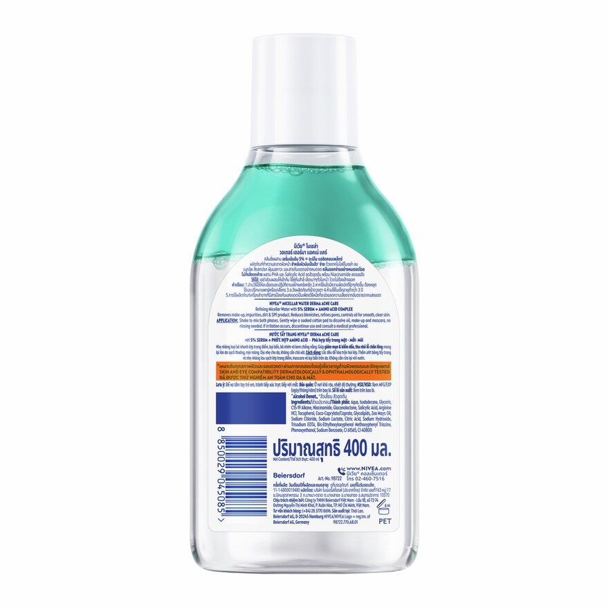 Nivea Micellar Water Derma Acne Care 400 Ml.