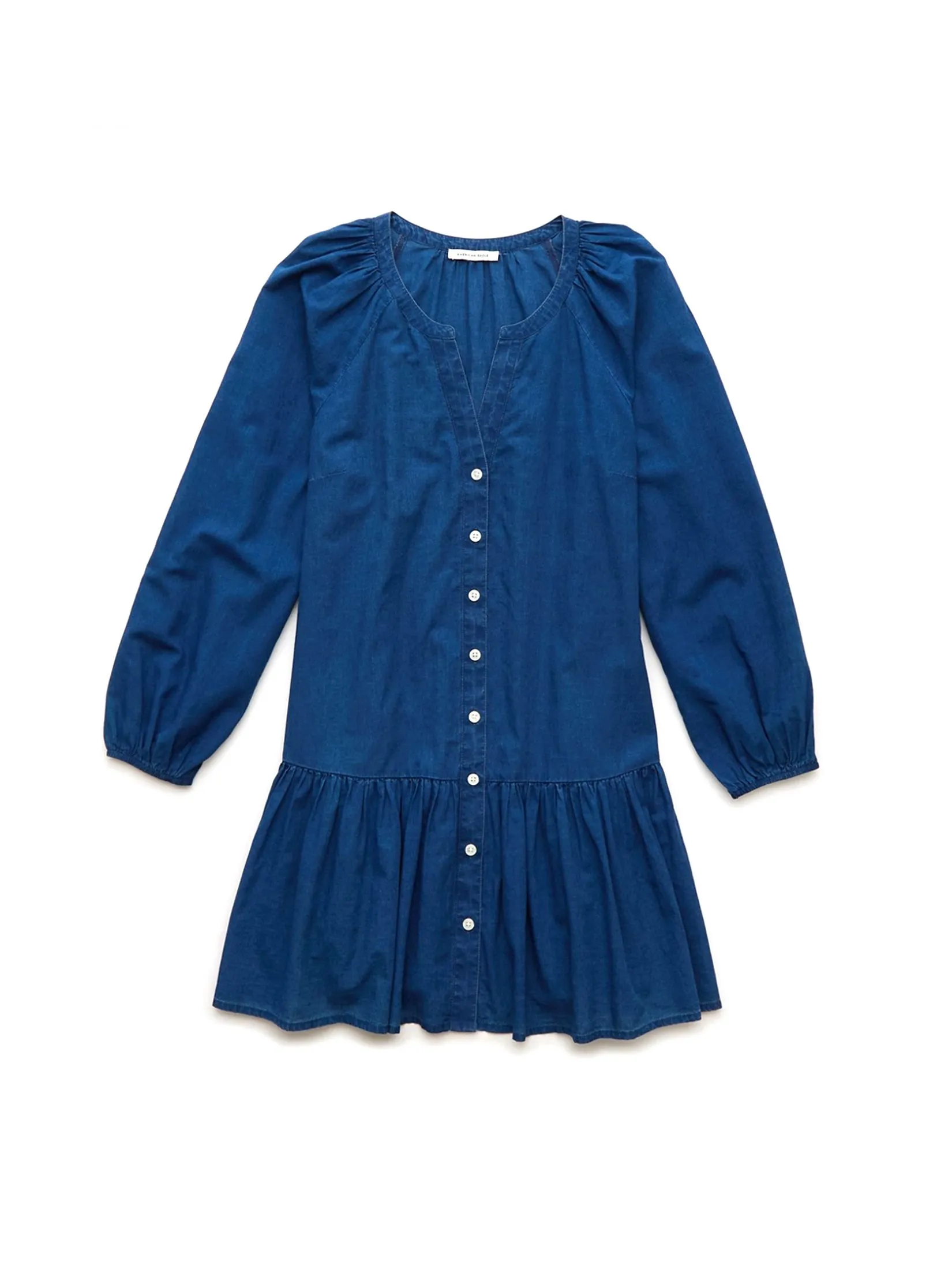 AMERICAN EAGLE WOMEN DROP WAIST MINI 936 MEDIUM WASH