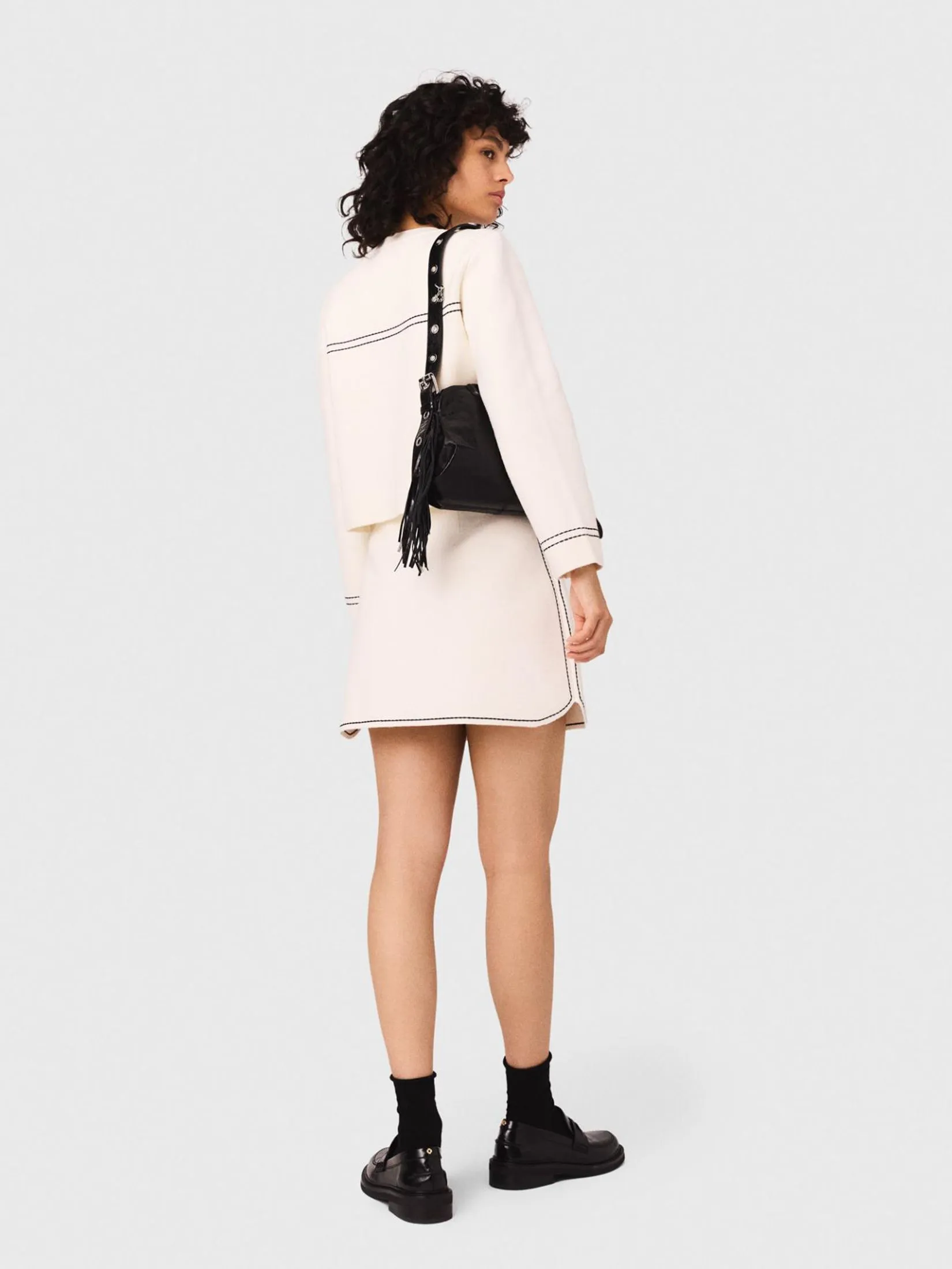 MAJE Women Skirt Short Topstitched Knit