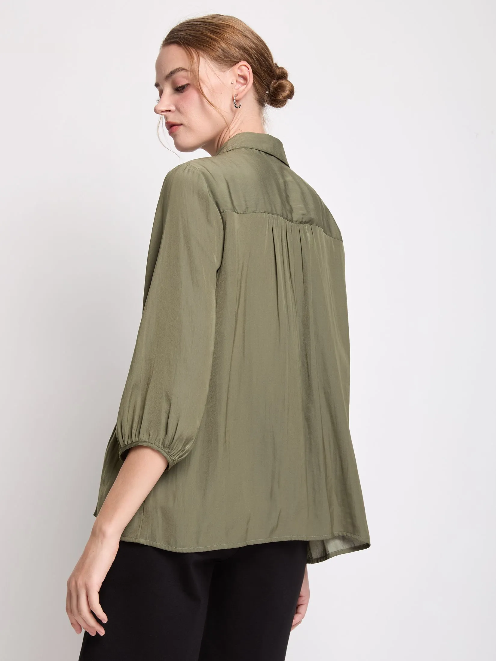 EASY PIECES Women Shirt Long Sleeves Button-Down Front