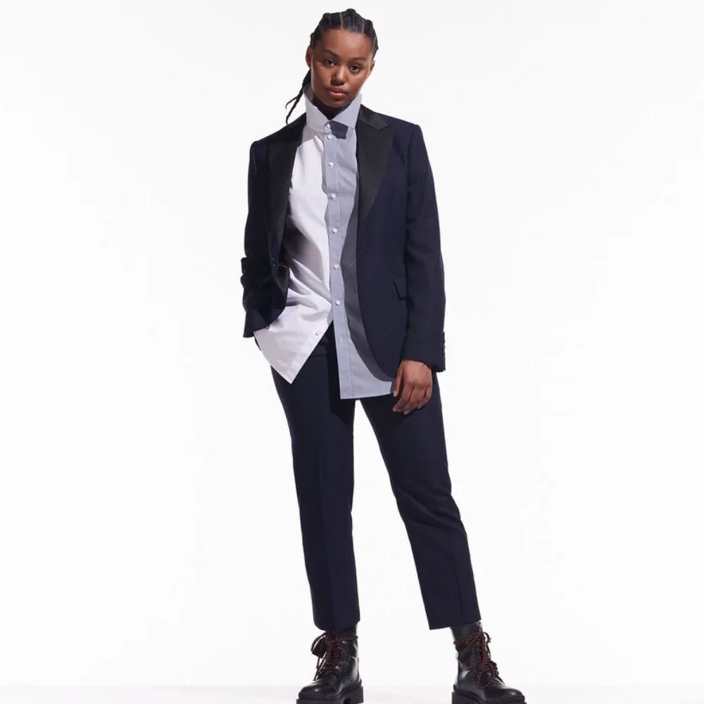 KARL LAGERFELD CARA LOVES KARL TUXEDO BLAZER DARK BLUE Size - 44 EU