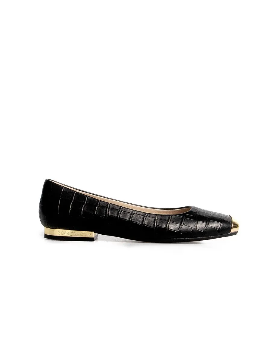 KENNETH COLE WOMEN FLATS ASTAIRE FLATS X ANNE THONGPRASOM / JET BLACK CROC