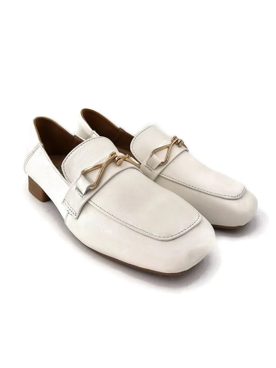 KLIN Women Square Toe Loafer Ivory