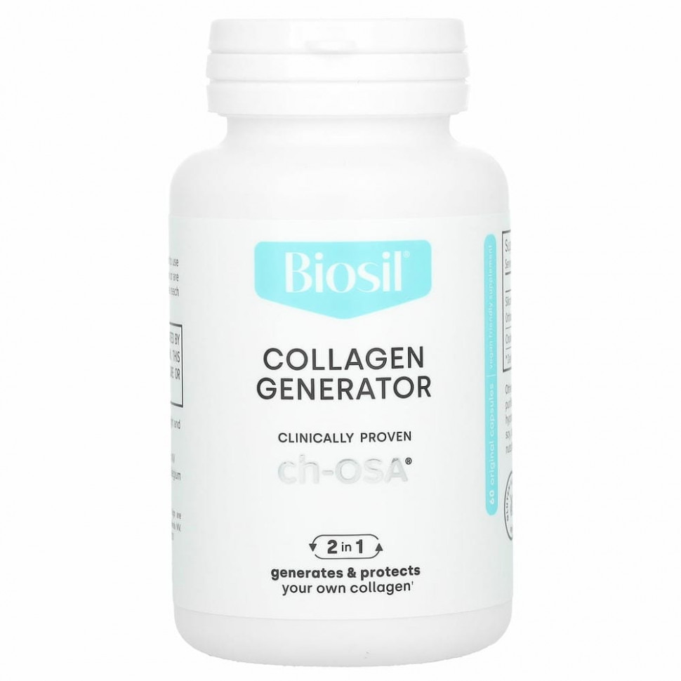BioSil by Natural Factors, ch-OSA, улучшенный источник коллагена, 60 вегетарианских капсул
