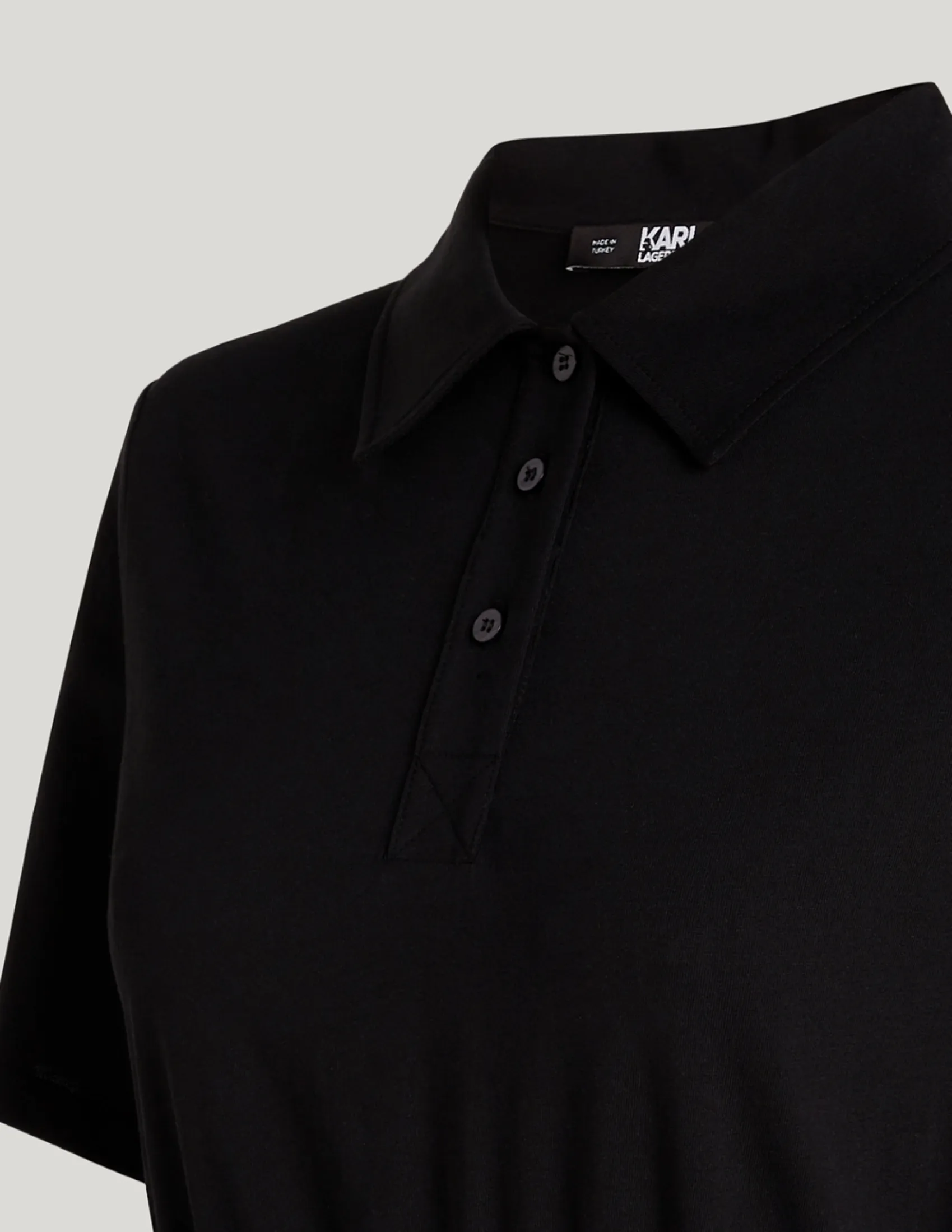 KARL LAGERFELD RTW-1 LOGO TAPE SHIRT WOMEN DRESS BLACK
