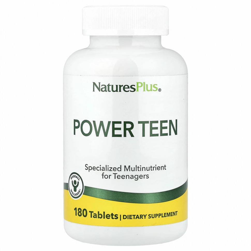 NaturesPlus, Power Teen, мультивитамины и минералы для подростков, 180 таблеток