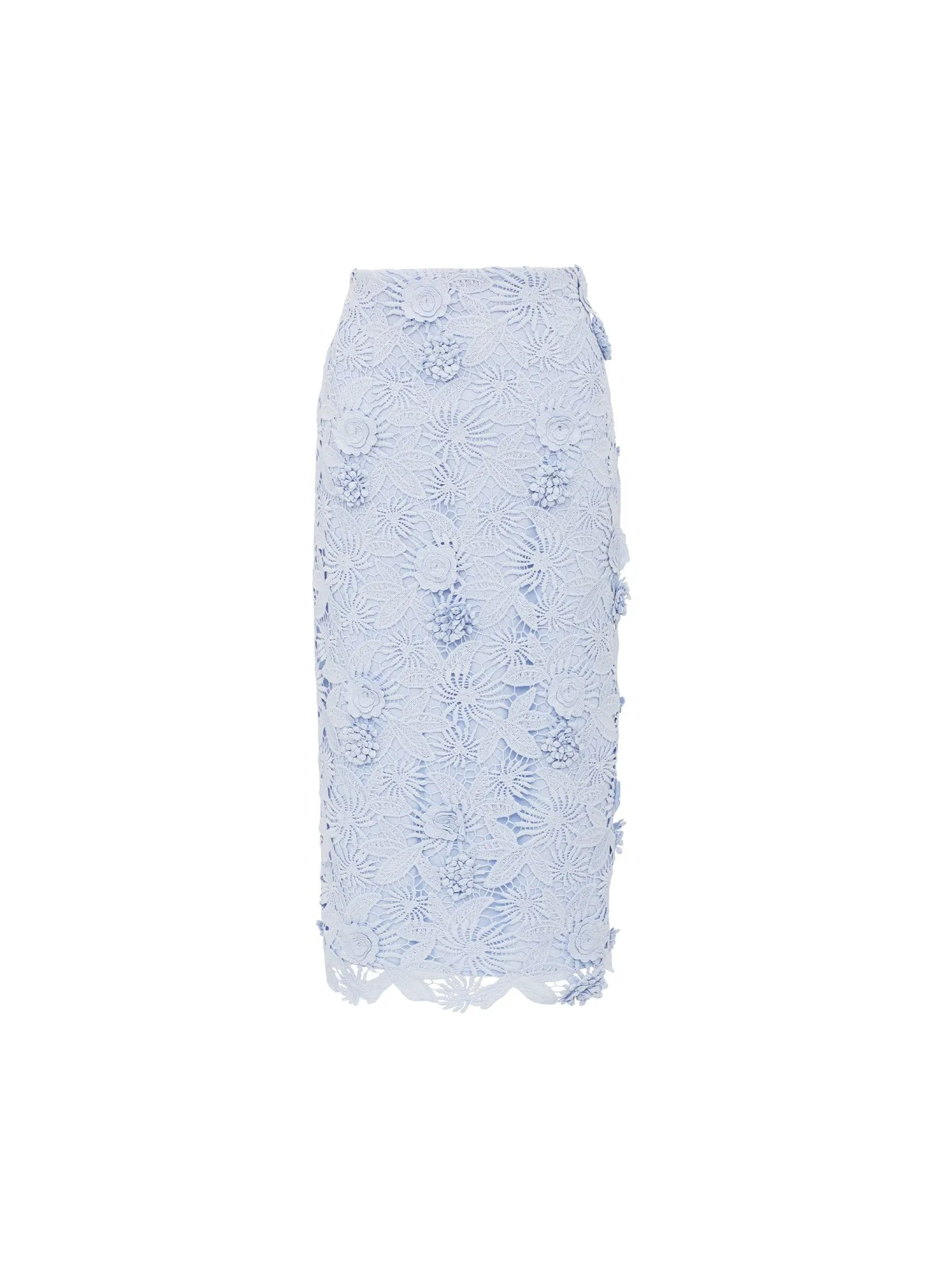 ASAVA (AW24) Daniella Floral-lace Women Pencil Skirt Blue