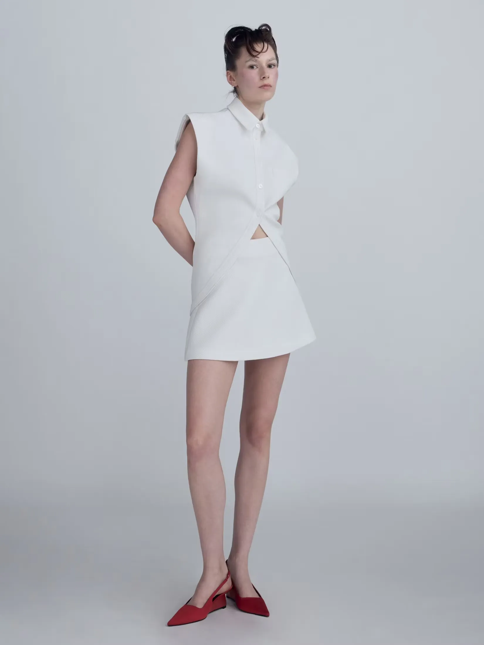 VICKTEERUT Women White A-Line Mini Skirt