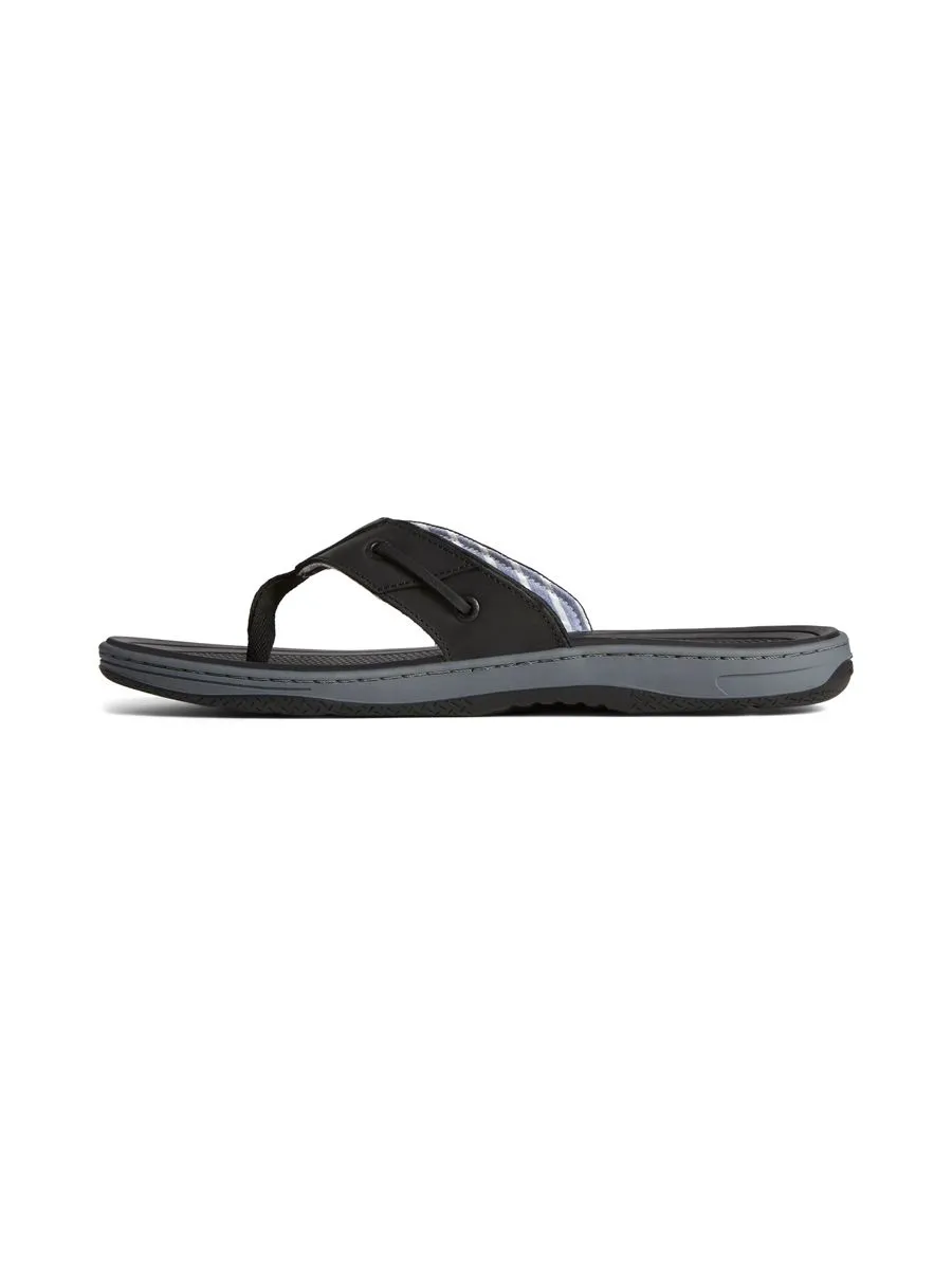 SPERRY MEN BAITFISH THONG LEATHER BLACK