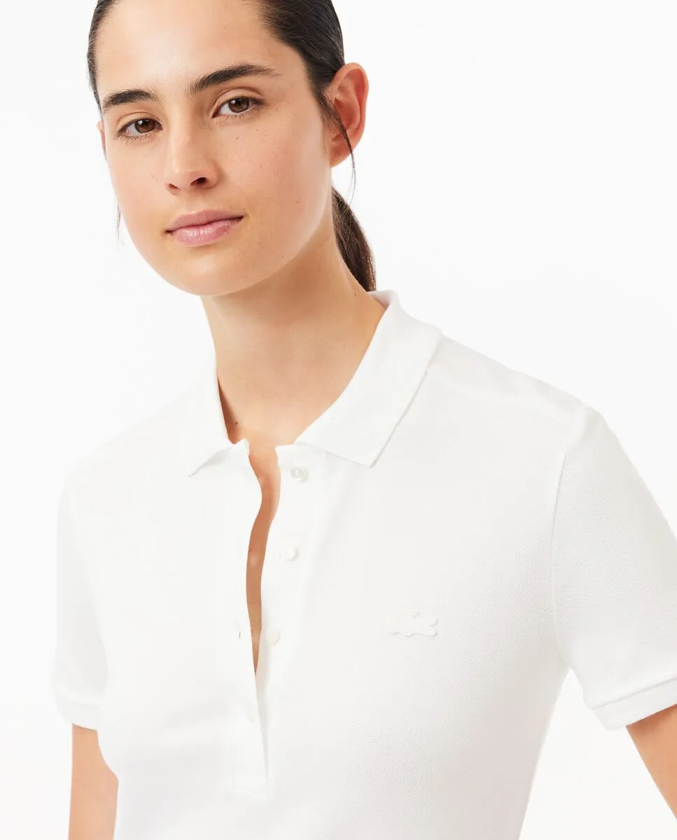 LACOSTE Women’s Stretch Cotton Piqu  Polo Dress Light Blue