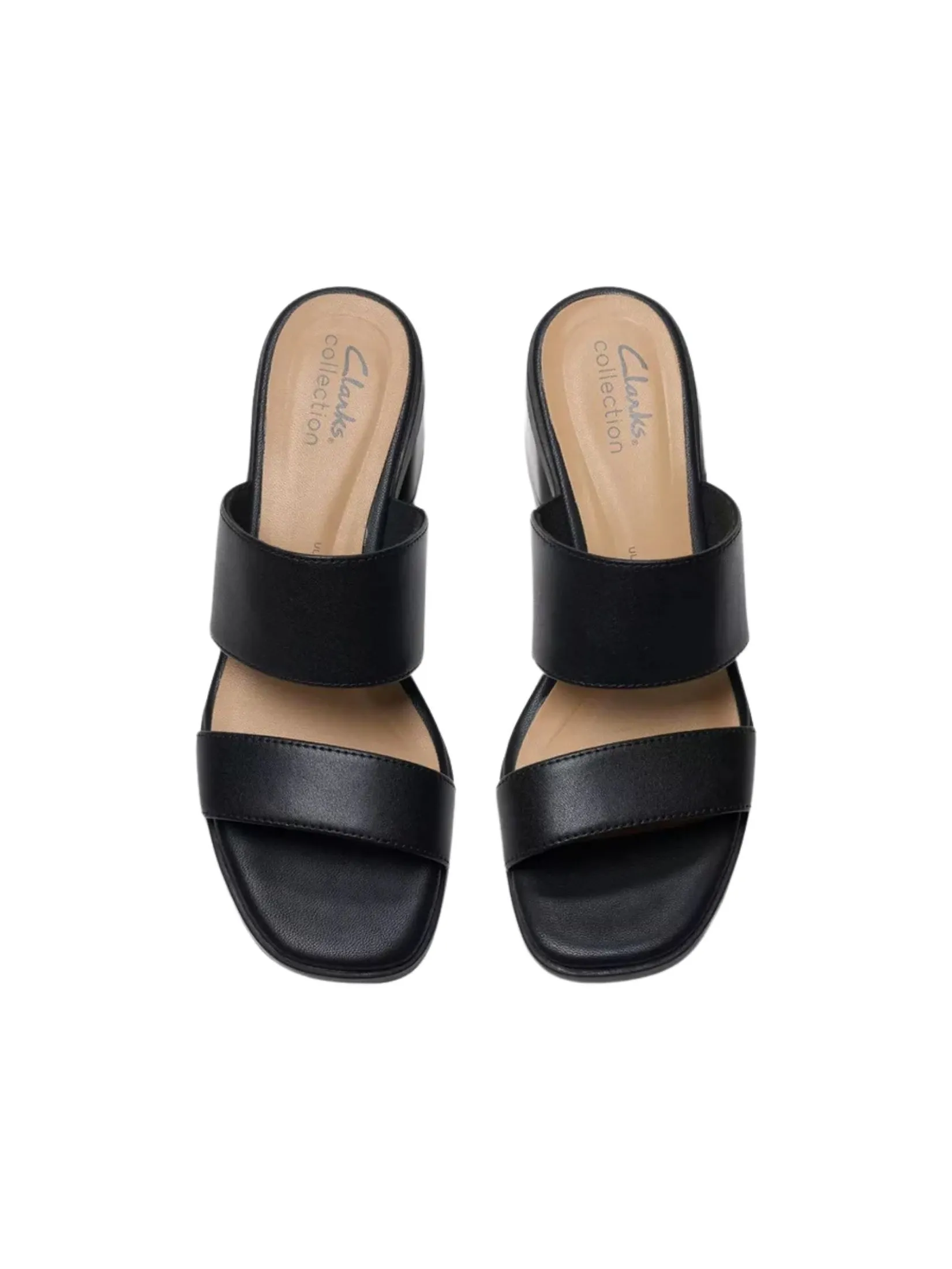 CLARKS Jaylan Dusk Black Leather Women’s Heeled Sandals