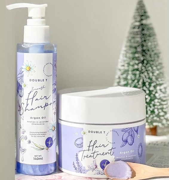 Шампунь от выпадения волос с лавандой и синим чаем Double T 140 мл