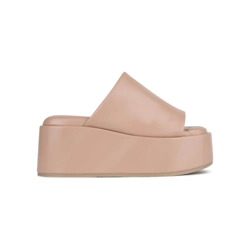 SHU PALETTE SOFT 3" SMOOTH SQUARE WEDGES - NUDE PINK Size - 40 EU