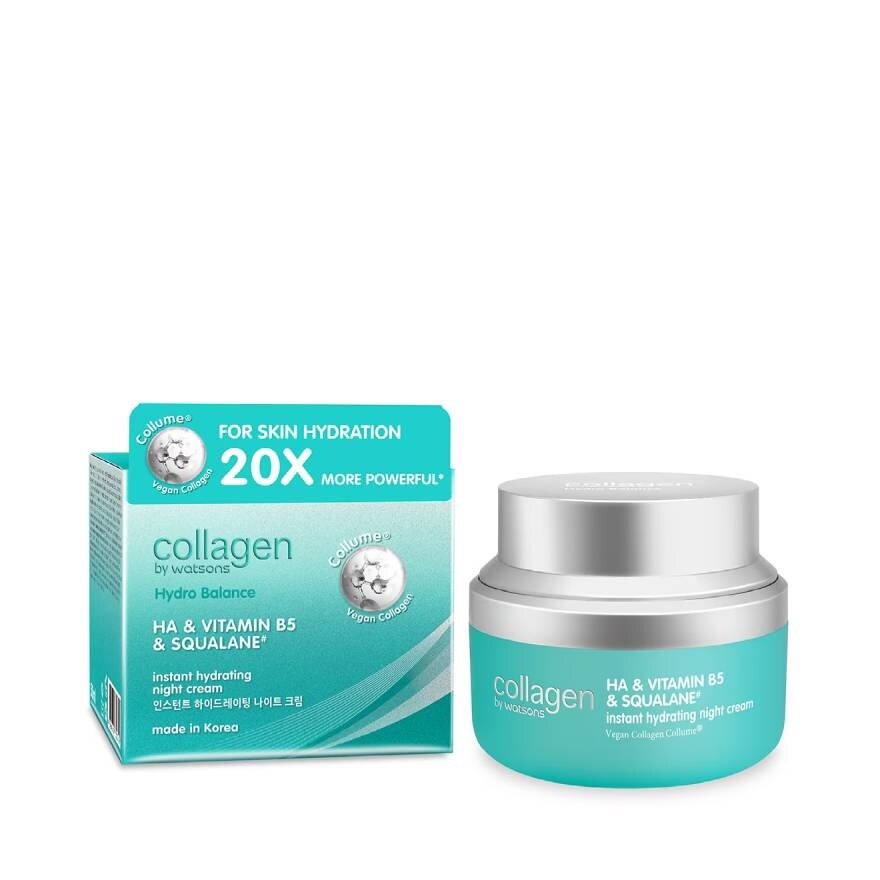 Collagen by Watsons Hydro Balance HA  Vitamin B5  Squalane Instant Hydrating Night Cr