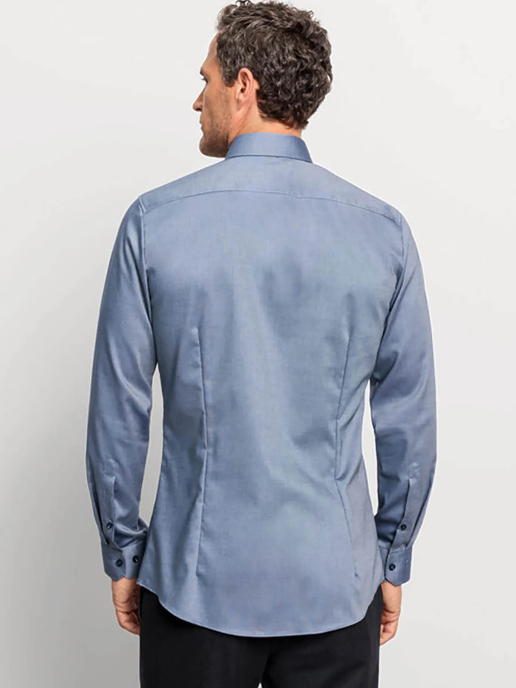 OLYMP MEN SHIRT LONG SLEEVES BUSINESS SHIRT SUPER SLIM FIT MARINE