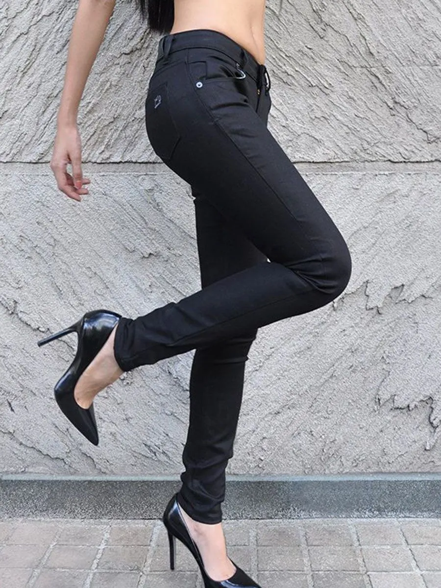 SIMPLE&RAW Lady High Rise Jeans Js904 Black