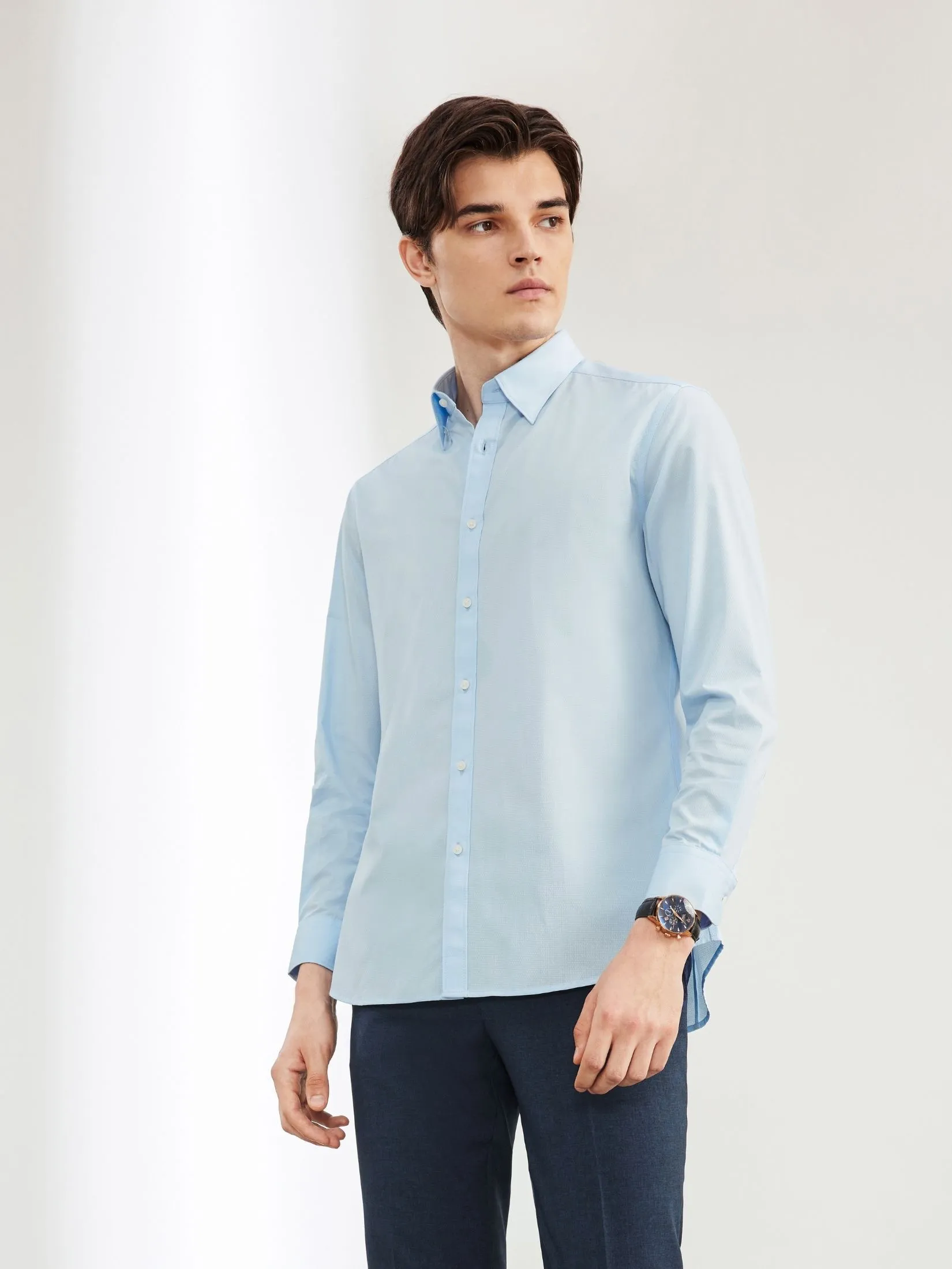 G2000 Men Clothing Easy Care Cotton Blend Shirt  Smart Fit - Blue